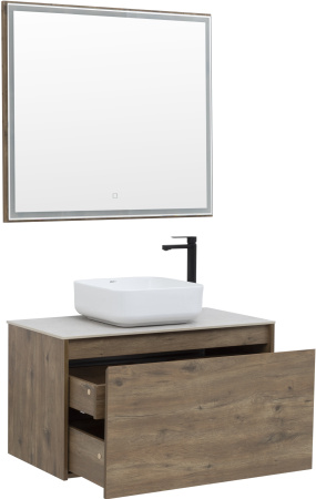 Зеркало с подсветкой Aquanet Nova Lite 90 дуб рустикальный LED