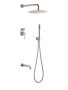 Фото душевая система с изливом boheme uno 464-2-nb, никель брашированный