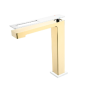 Фото смеситель для раковины высокий boheme q 142-gcr, золото/хром