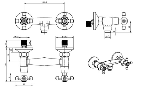 Фото смеситель для душа boheme satine 314-st, бронза