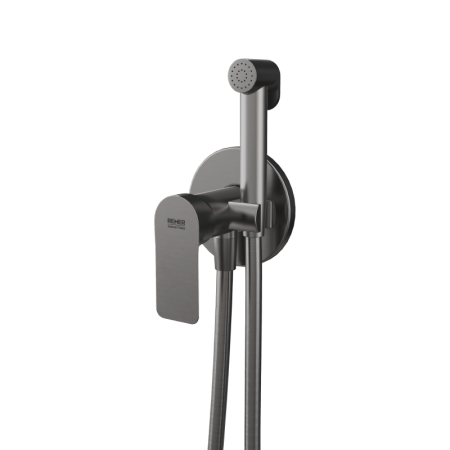 Фото гигиенический душ со смесителем remer infinity i65wnp, никель брашированный