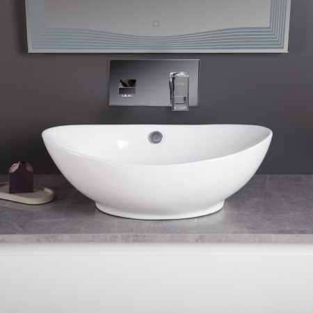 Фото раковина накладная belbagno bb1087 60*37 см, белая