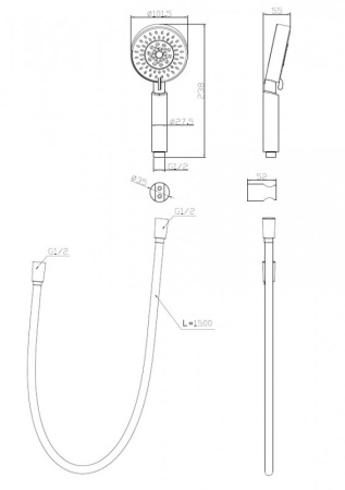 Фото душевой гарнитур belbagno bb-dfs-5-crm, хром
