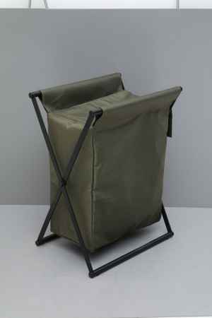 Фото корзина для белья allen brau priority 00312051, черный/оливковый