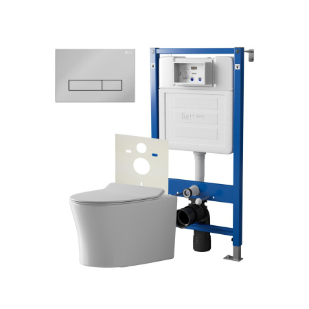 Фото сет: инсталляция point элемент pn45120 + клавиша меркурий хром pn44831c + унитаз вега pn41711