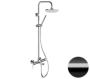 Фото душевая система с изливом remer class line l34x7mmm20cfp, черный брашированный хром