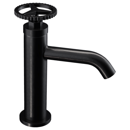 Фото смеситель для раковины remer chrono ch12cfp, черный брашированный хром