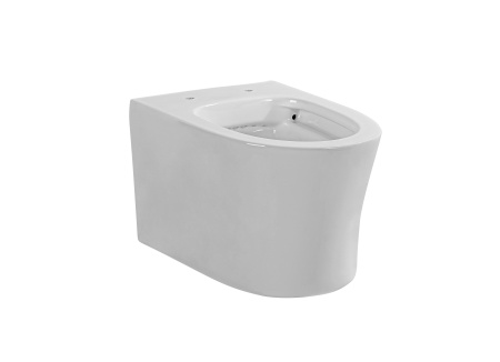 Фото унитаз подвесной безободковый aquatek ника aq2009-00 525*365*360 мм, горизонтальный выпуск, тонкое сиденье с механизмом плавного закрывания, крепеж