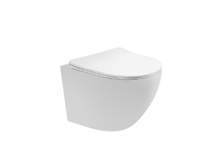 Фото унитаз-компакт безободковый aquatek европа aq1900t-00, 490*360*320 мм, смыв tornado, горизонтальный выпуск, тонкое сиденье с механизмом плавного закрывания, крепеж