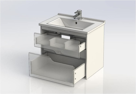 Фото тумба подвесная с раковиной aquanet модена 65 белый