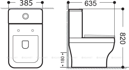 Фото бачок для унитаза aquanet elegant c2 lx-2914, белый