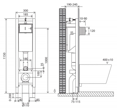 Фото инсталляция для унитаза belbagno bb003-30 6 л