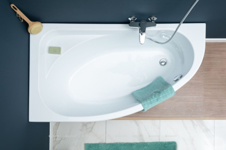 Фото акриловая ванна aquanet mia левая 140*80 см, белая