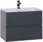 Фото тумба подвесная с раковиной aquanet алвита 70 серый антрацит