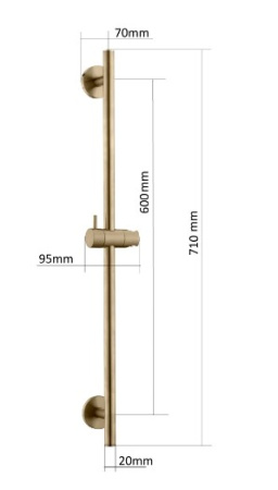 Фото душевая штанга boheme uno 420-g, золото