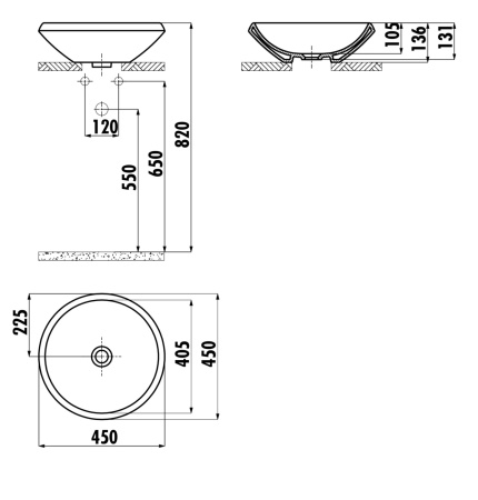 Фото раковина накладная creavit mn045.00010, золото