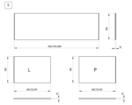 Фото фронтальная панель ravak city 180 см сатиновое дерево, x000001107
