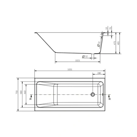 Фото акриловая ванна cersanit crea 160*75 см, белая