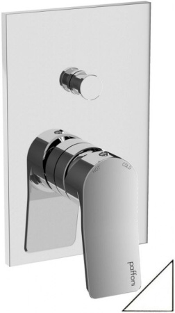 Фото встраиваемый смеситель для ванны и душа paffoni tilt ti015bo/m, белый матовый