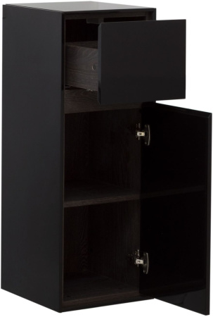 Фото пенал подвесной aquanet милан 35 черный глянец