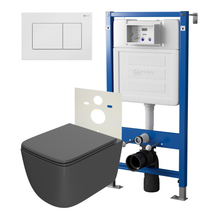 Фото сет: инсталляция point элемент pn45120+клавиша ника бел pn44081w+унитаз меркурий графит pn41831gm