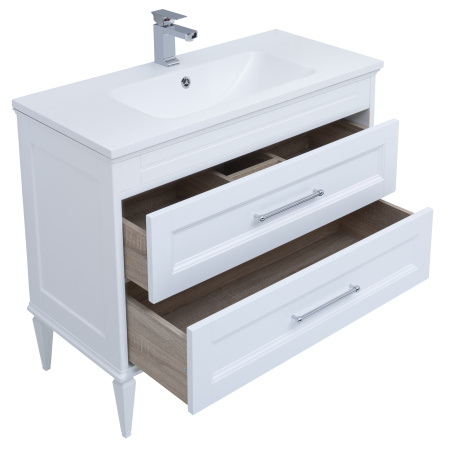 Фото комплект мебели aquanet бостон м 100 белый (лит. мрамор)