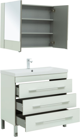 Фото комплект мебели aquanet верона 90 белый (напольный 3 ящика)