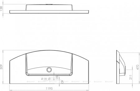 Фото раковина для тумбы de aqua лонг 120 wl 120 см, белая