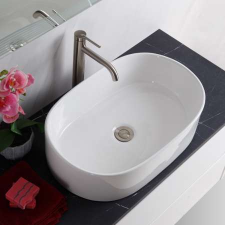 Фото раковина накладная belbagno bb1048 55*35 см, белая