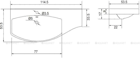 Фото раковина для тумбы aquanet опера 115 l, белая