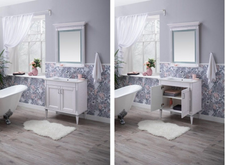 Фото комплект мебели aquanet селена 105 белый/серебро (2 дверцы)