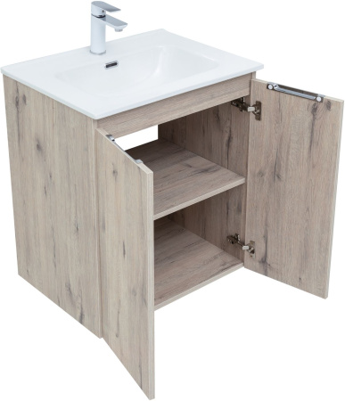 Фото комплект мебели aquanet алвита new 60 2 дверцы, дуб веллингтон белый