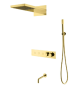 Фото душевая система с изливом boheme fusion термостат 131-2-g, золото