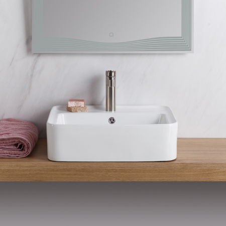 Фото раковина накладная belbagno bb1367 52*42 см, белая