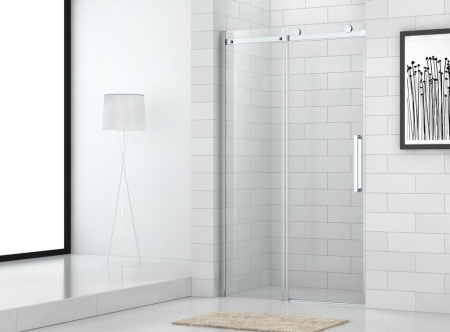 Фото дверь в нишу cezares stylus-o-m-bf-1-120-c-cr 120*195 см, профиль хром/стекло прозрачное