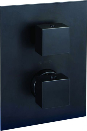 Фото встраиваемый смеситель для ванны и душа paffoni elle leq518no/m термостат, черный матовый