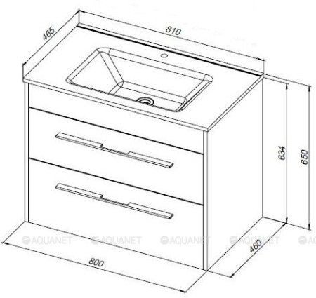 Фото комплект мебели aquanet августа 80 белый (ручка хром)