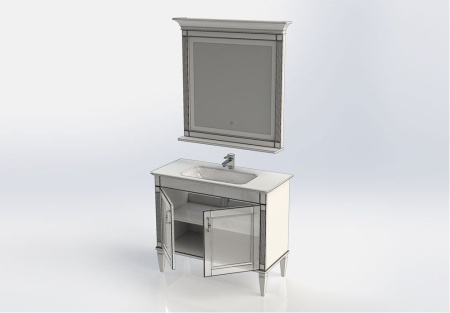 Фото комплект мебели aquanet селена 105 белый/серебро (2 дверцы)