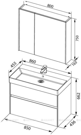 Фото комплект мебели aquanet бруклин 85 белый
