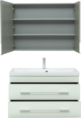 Фото комплект мебели aquanet верона 90 белый (подвесной 2 ящика)