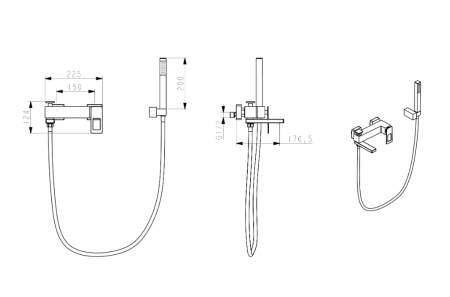 Фото смеситель для ванны boheme q 143-gg, золото