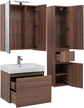 Фото зеркало-шкаф aquanet нью-йорк 70 орех