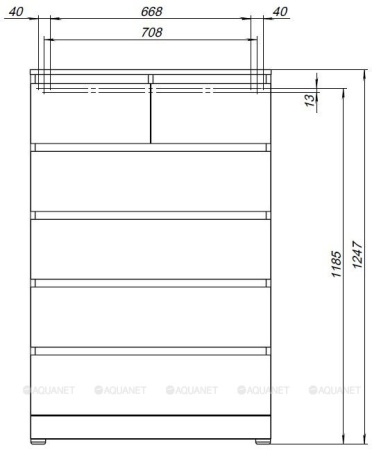 Фото комод aquanet сканди 80*48 см, дуб крафт (6 ящиков)
