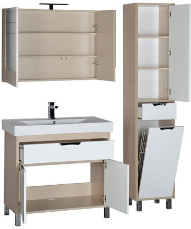 Фото комплект мебели aquanet гретта 90 светлый дуб (камерино)