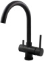 Фото смеситель для кухни под фильтр paffoni stick sk190no, черный матовый