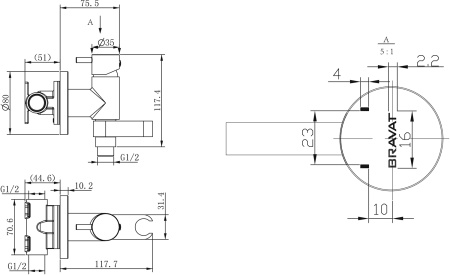 Фото гигиенический душ bravat eler, черный