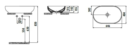 Фото раковина накладная creavit mina 65*40 см mn165-00cb00e-0000, белая