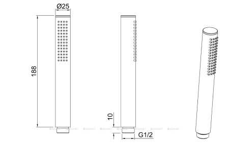 Фото ручной душ allen brau priority 5.31020-31, черный матовый