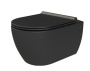 Фото унитаз подвесной безободковый boheme nero 961 черный матовый, сиденье микролифт