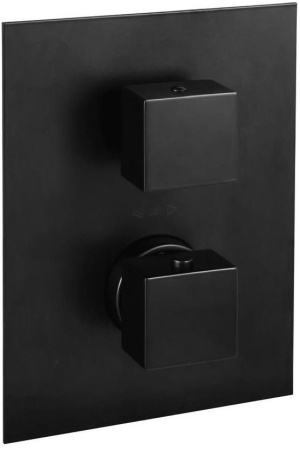 Фото встраиваемый смеситель для ванны и душа paffoni level leq519no/m термостат, черный матовый